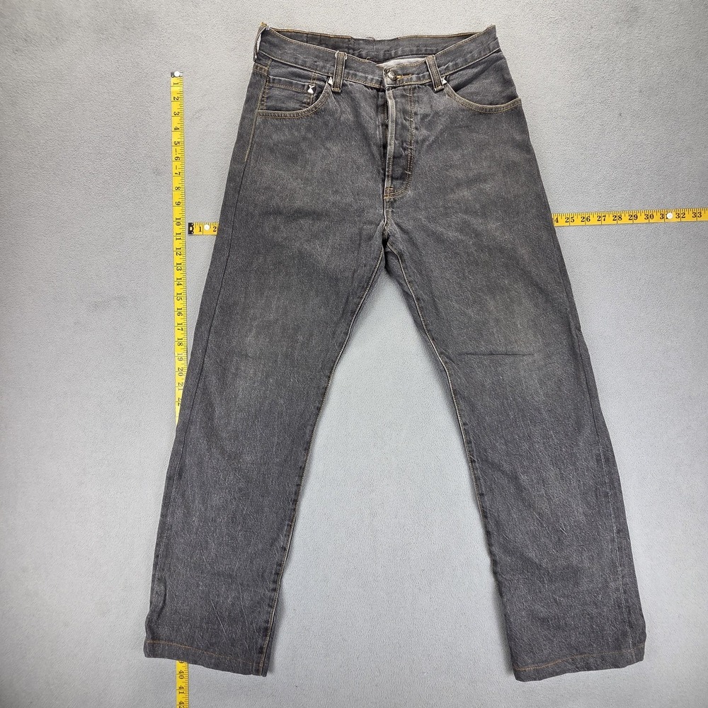 Sparkle Jeans Mens Gray‎ Dark Wash Straight Button Fly Embroidered Fits 29x29